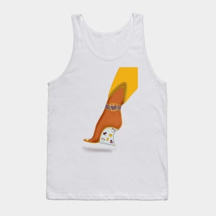 Golden high heel shoe with hearts Tank Top